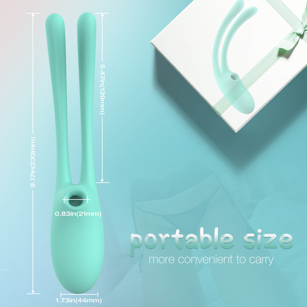 Rabbit Ear Dual Motor Vibrator  Teal - Image 5
