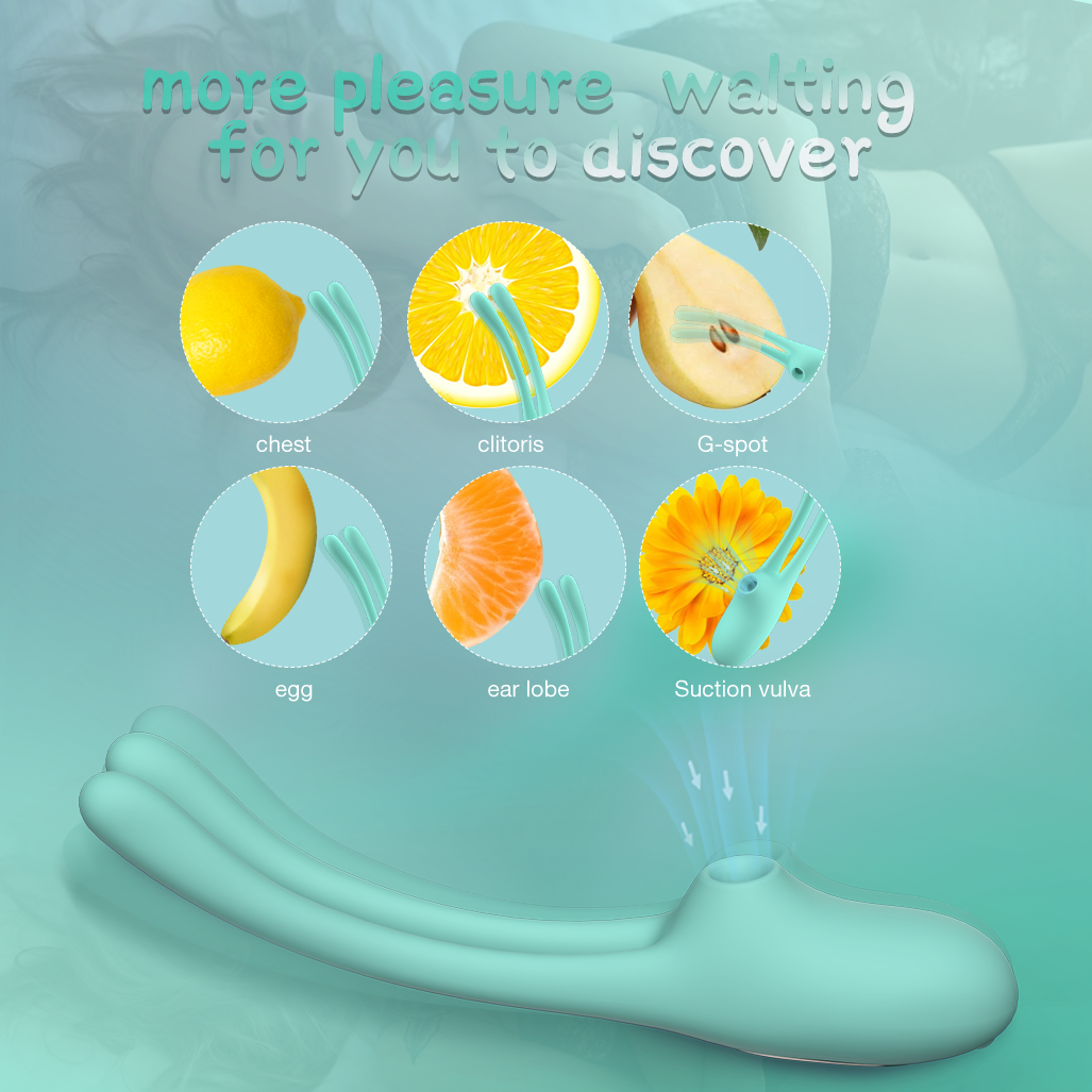 Rabbit Ear Dual Motor Vibrator  Teal - Image 8