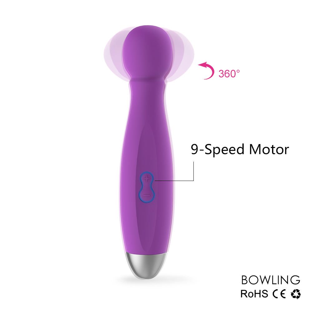 BOWLING Multifunctional Massager with Interchangeable Heads - Purple - Image 4