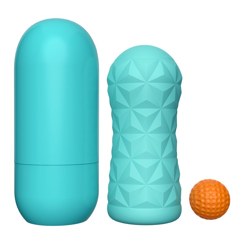 Male Soft Bead Rotating Suction Masturbator Blue - Image 3