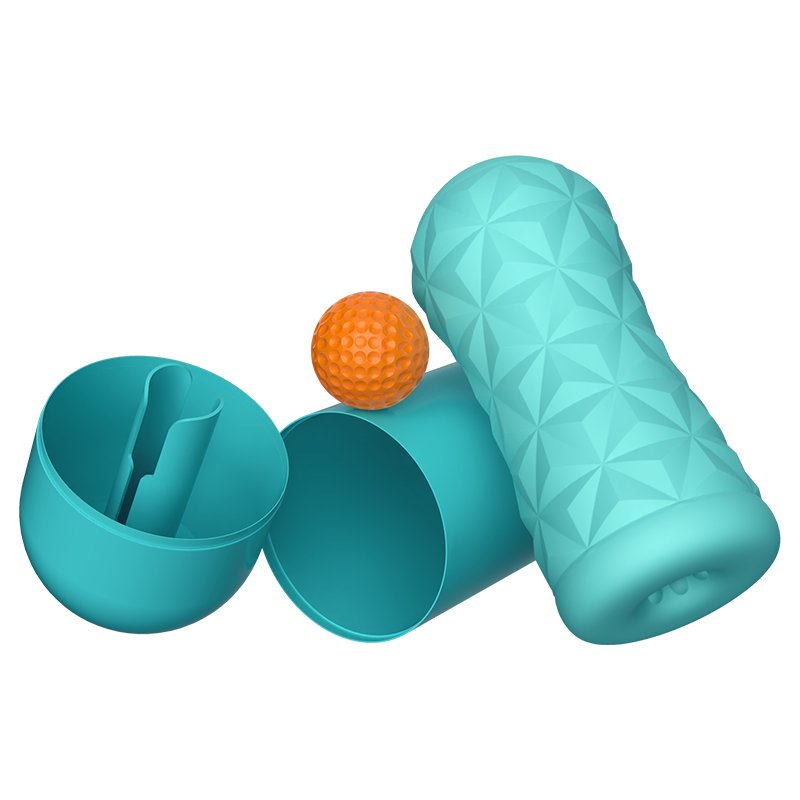 Male Soft Bead Rotating Suction Masturbator Blue - Image 4