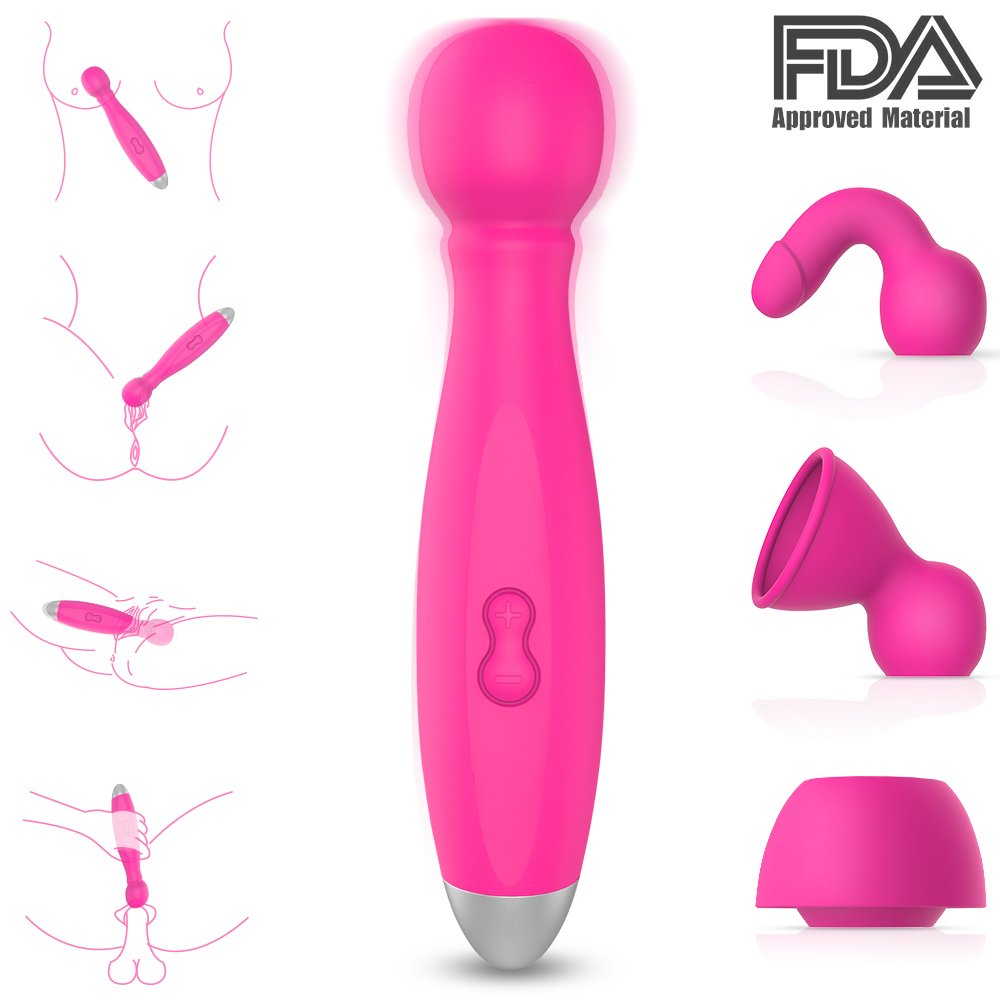 BOWLING Multifunctional Massager with Interchangeable Heads - Magenta - Image 3