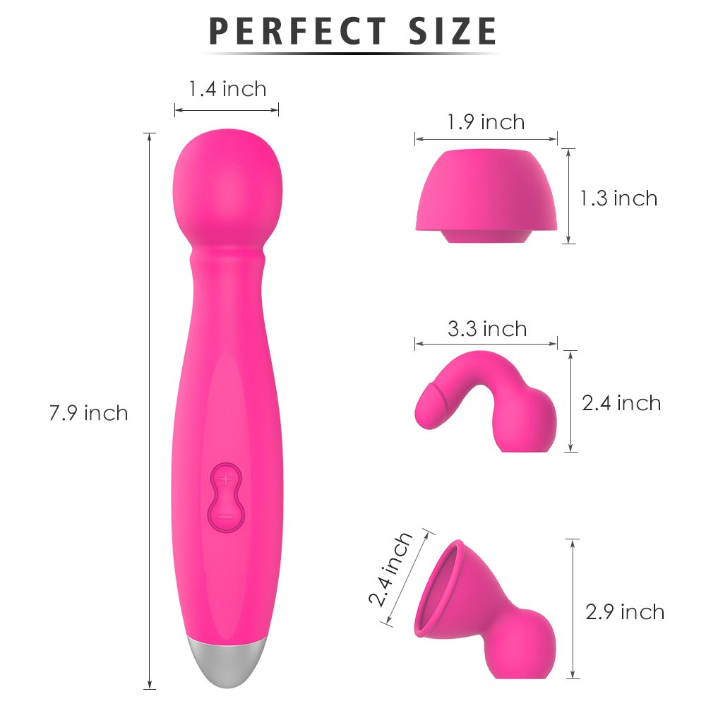 BOWLING Multifunctional Massager with Interchangeable Heads - Magenta - Image 8