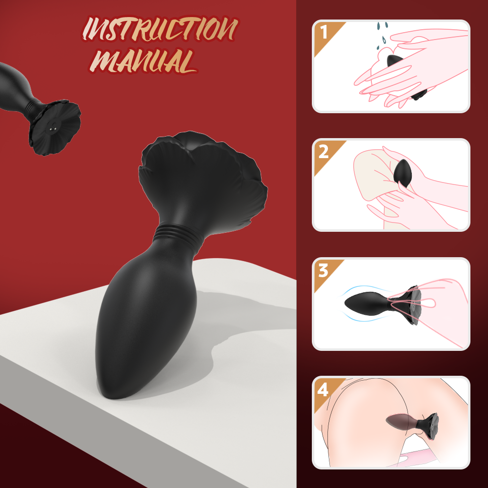 Morning Glory Vibrating Butt Plug BLACK - Image 8