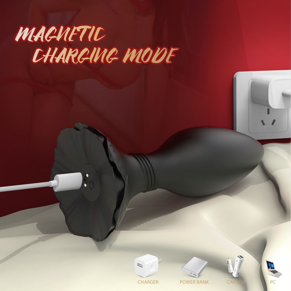 Morning Glory Vibrating Butt Plug BLACK - Image 4