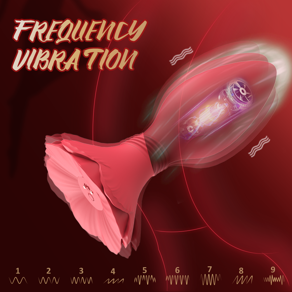 Morning Glory Vibrating Butt Plug Red - Image 5