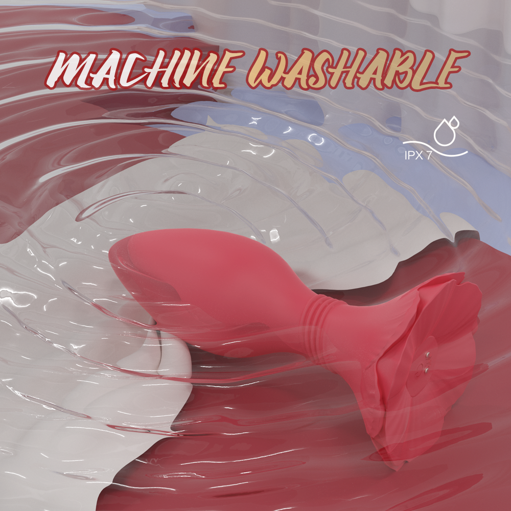 Morning Glory Vibrating Butt Plug Red - Image 3